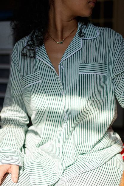 Cozy Pajama Set - Evergreen Stripe