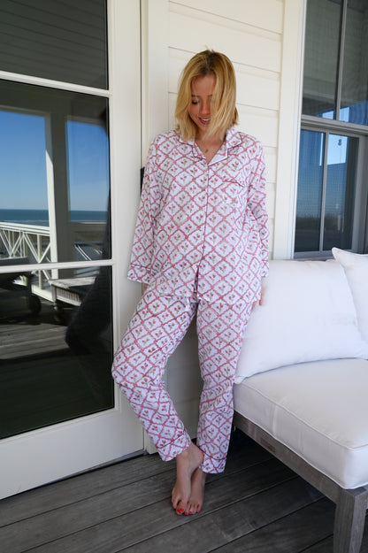 Cozy Pajama Set - Strawberry Lattice