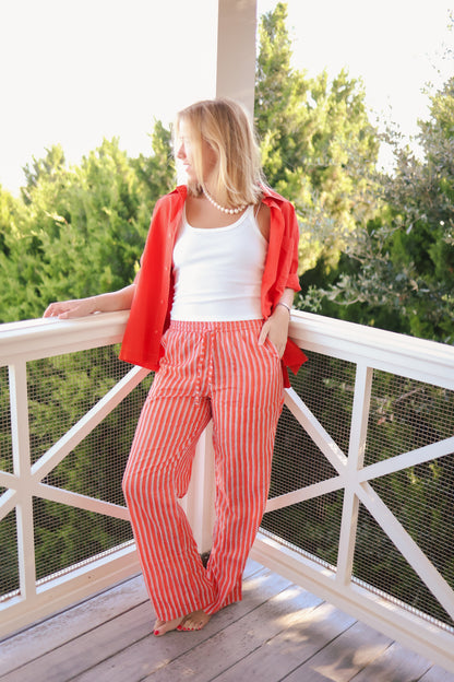 Lounge Pants - Orange Stripe