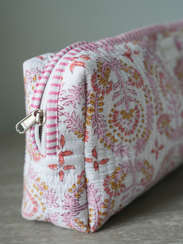 Quilted Hair Tool Bag - Blush Coral Medallion