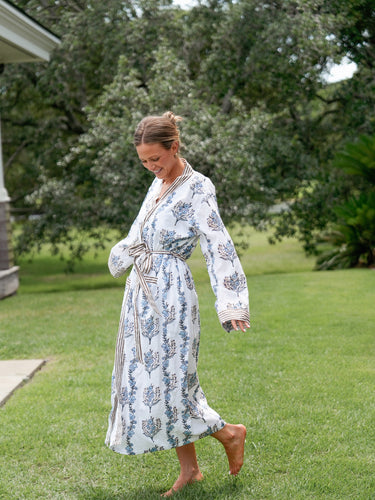 Lounge Robe - French Blue Vine