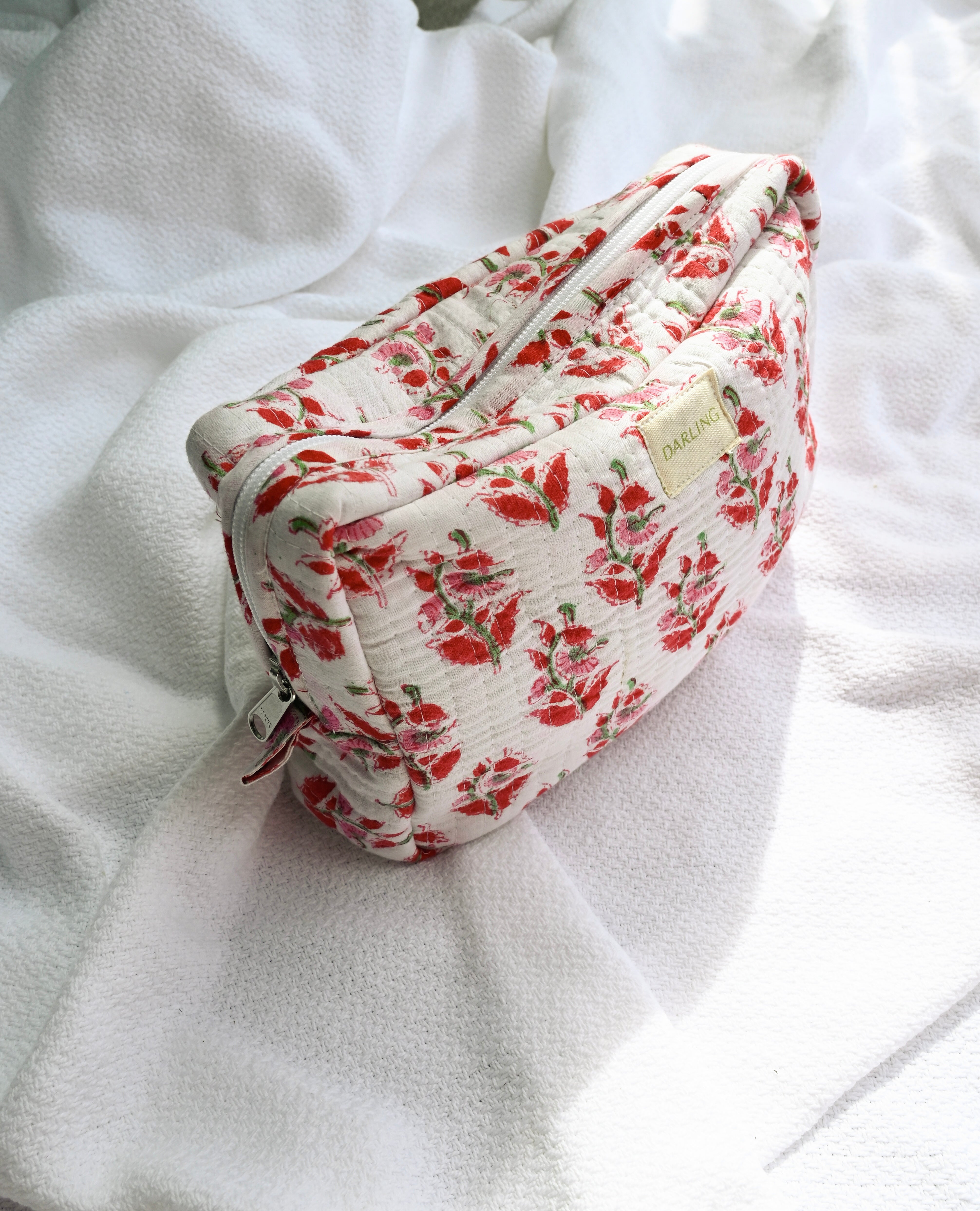 Quilted Cosmetic Bag - Scarlet Sage