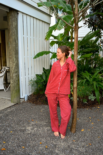 Cozy Pajama Set - Red Gingham