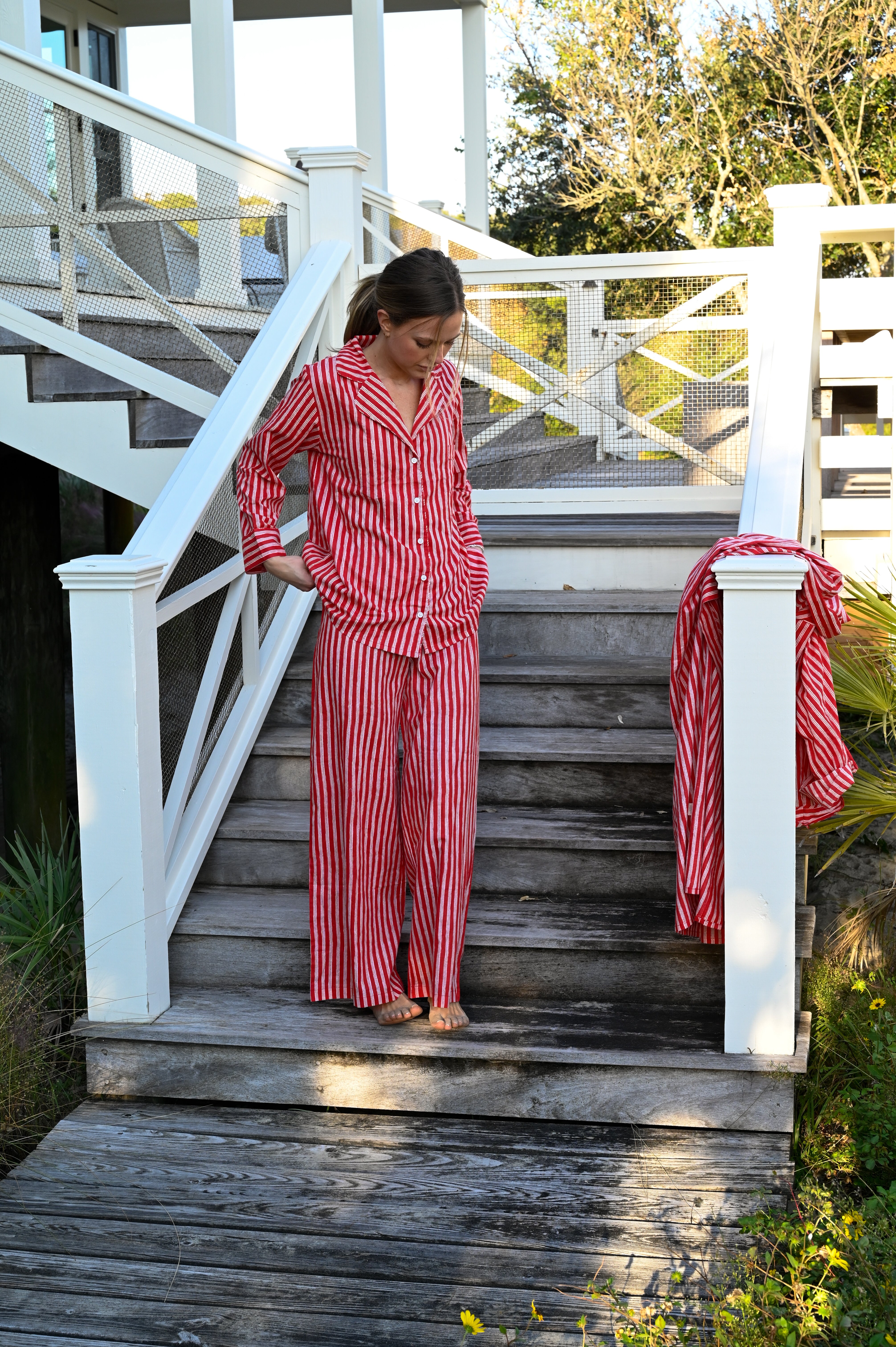 Cozy Pajama Set - Red Stripe