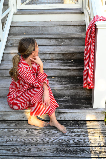 Cozy Pajama Set - Red Stripe