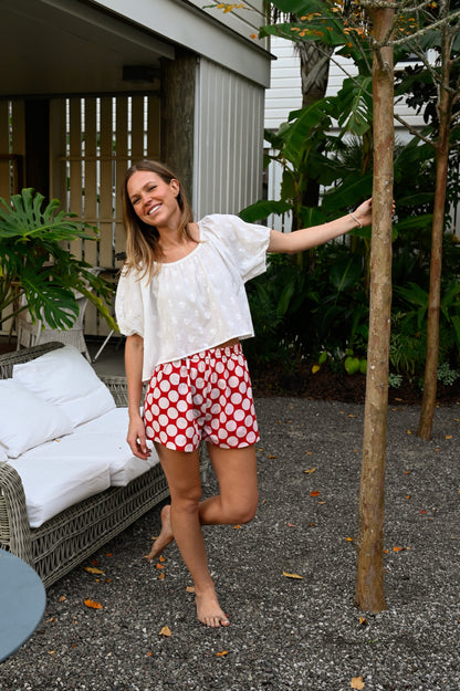 Boxer Shorts - Big Red Polka Dots