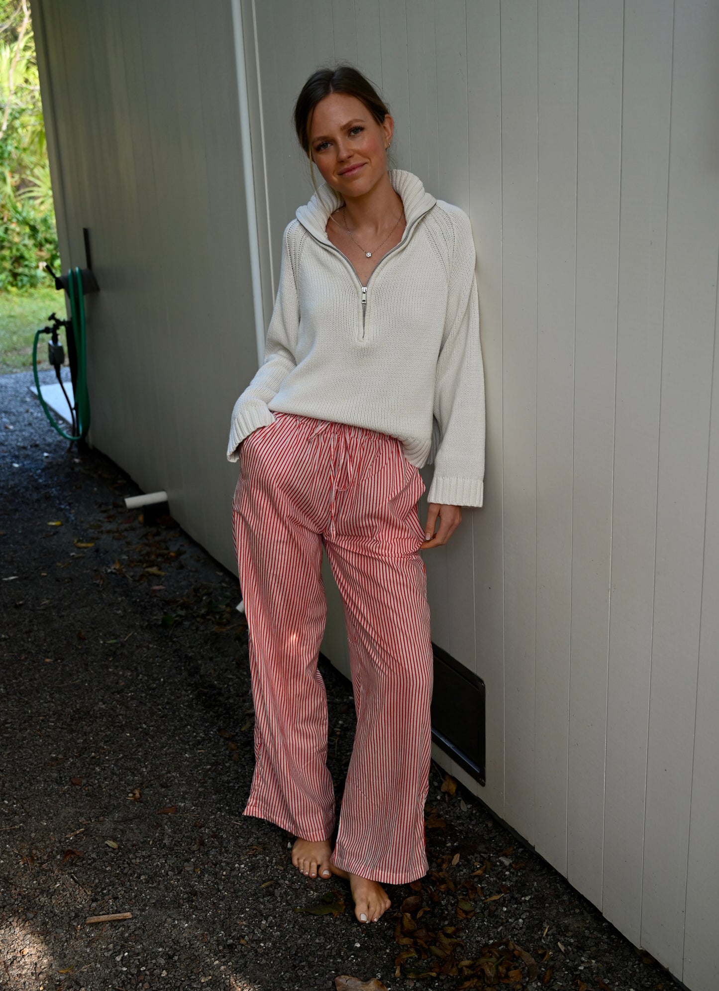 Lounge Pants - Red and White Stripe