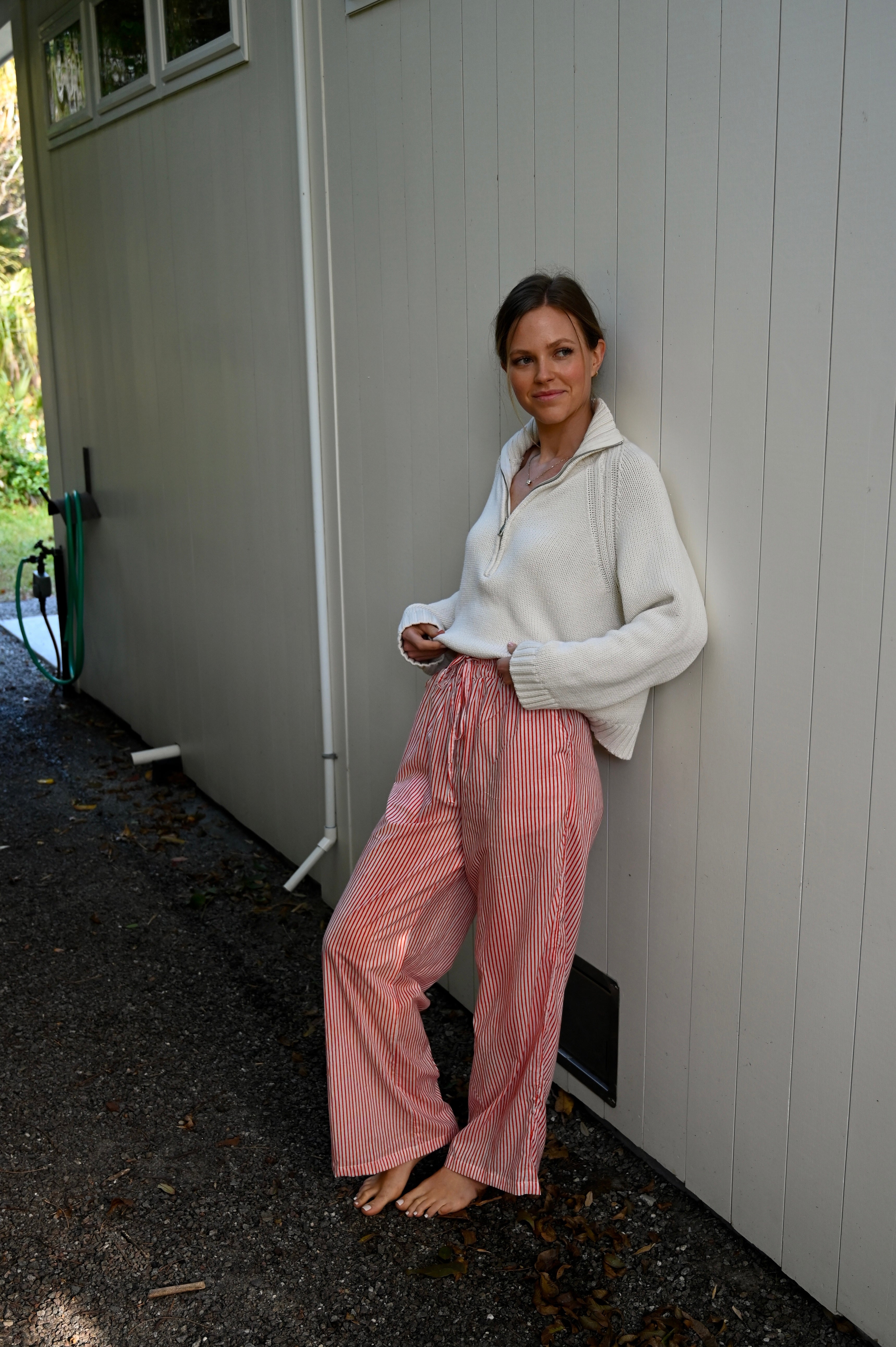 Lounge Pants - Red and White Stripe