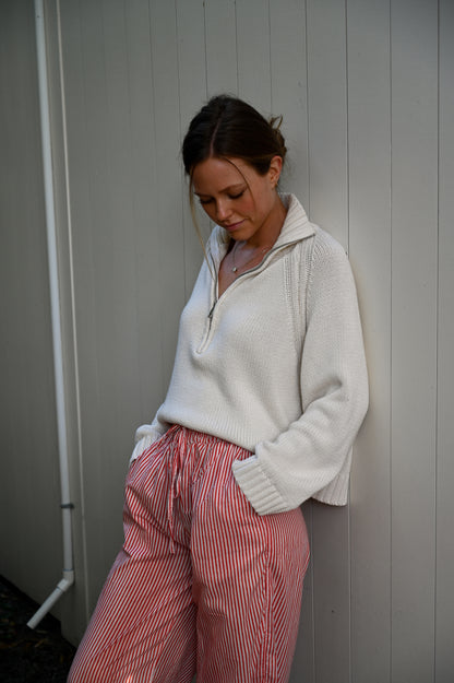 Lounge Pants - Red and White Stripe