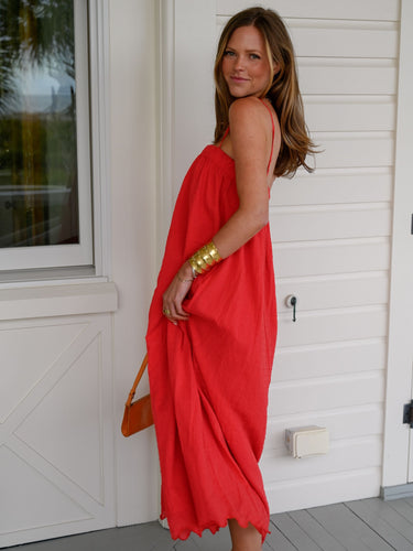 Barrett Maxi - Red Swiss Dot