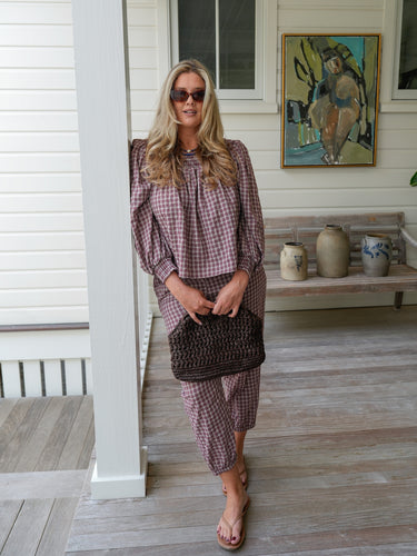 The Quinn Set - Maroon Windowpane Plaid