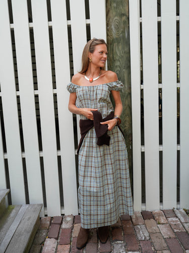 The Harper Maxi - Misty Blue Plaid