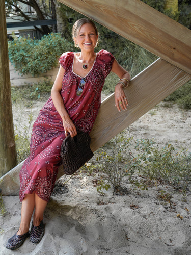The McKenzie Maxi - Maroon Bandana
