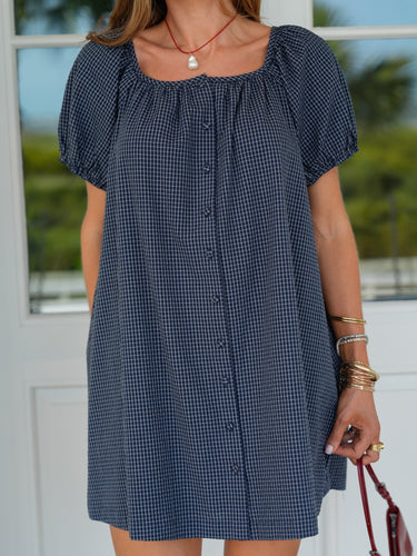 The Pippa Set - Navy Charcoal Plaid
