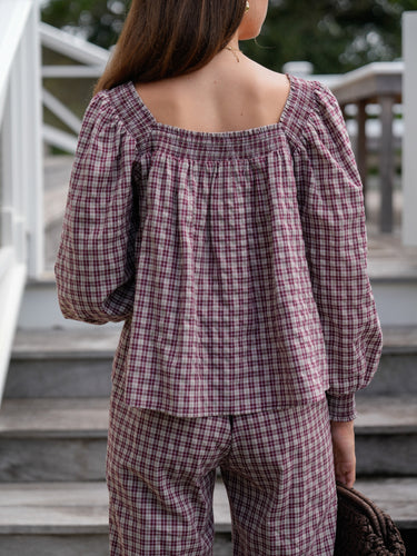The Quinn Set - Maroon Windowpane Plaid
