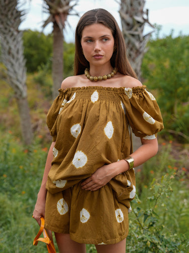 The Sweet and Short Set - Toffee Tie-dye Dot