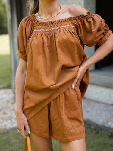 The Sweet and Short Set - Saddle Brown Corduroy
