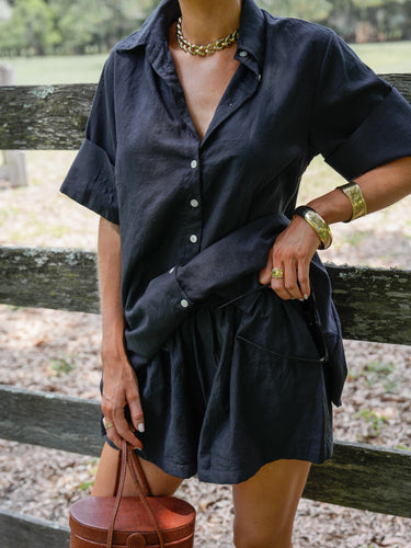 The Georgia Set - Black Linen