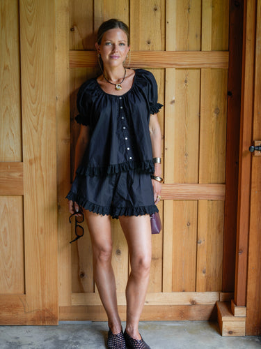 The Flounce Set - Black Lace