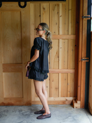 The Flounce Set - Black Lace