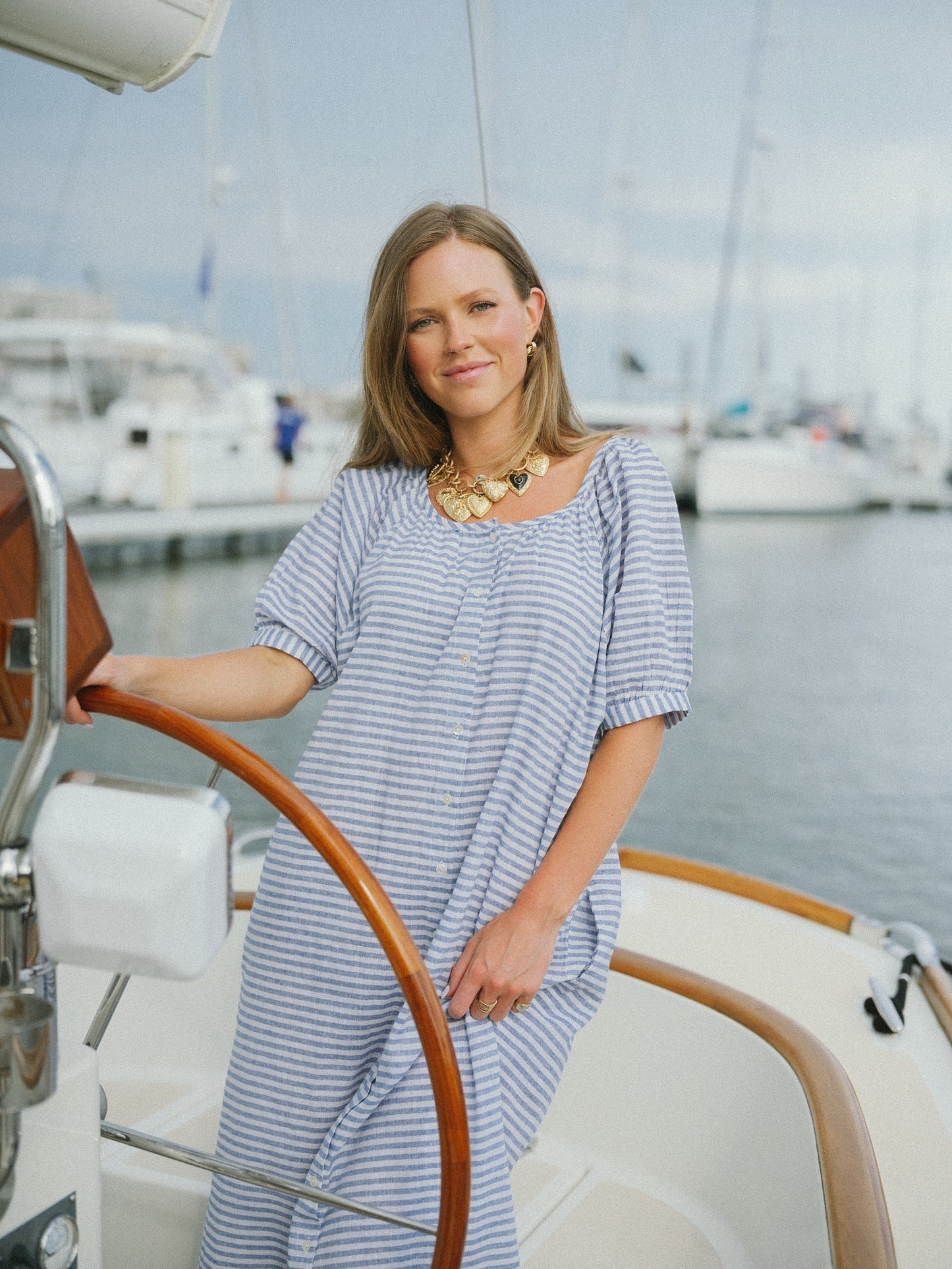 The Scotty Dress - Sky Stripe