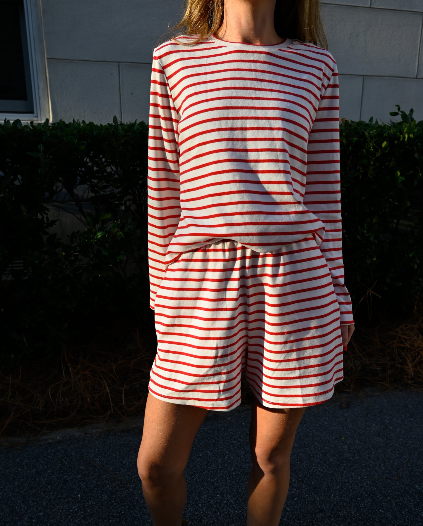 Perfect Pima PJ Set - Red and White Stripe