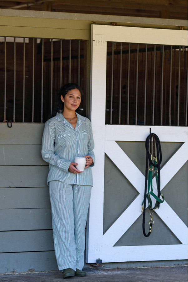 Cozy Pajama Set - Evergreen Stripe