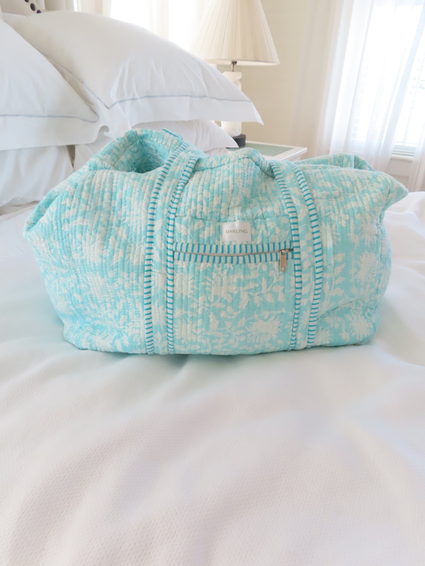 Weekender Bag in Turquoise Meadow