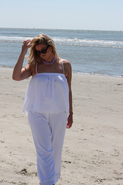 The Dottie Set in White Swiss Dot