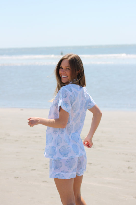 Blue Scallop Shell Set - Short / Short