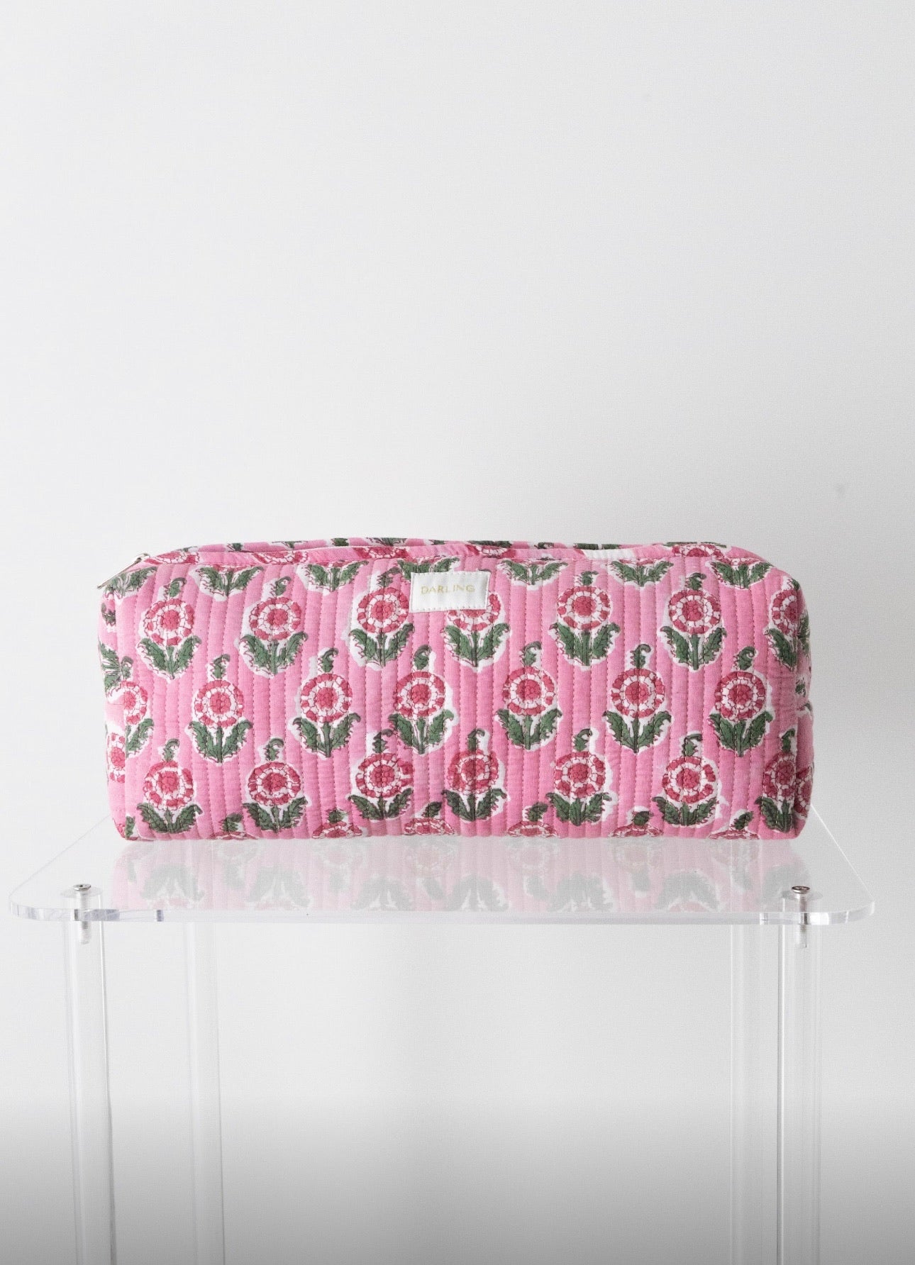 Quilted Hair Tool Bag - Pink Poppy