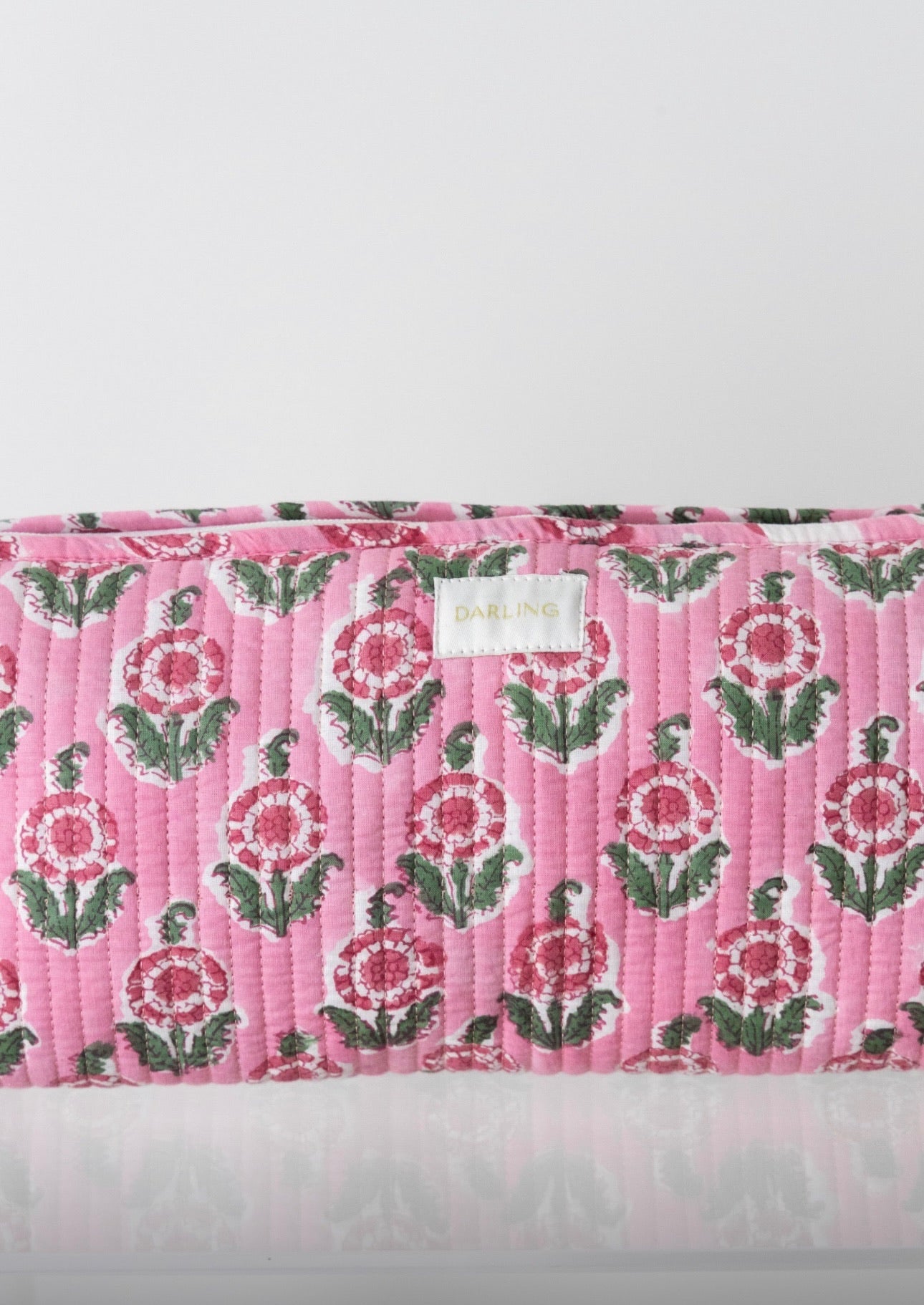 Quilted Hair Tool Bag - Pink Poppy