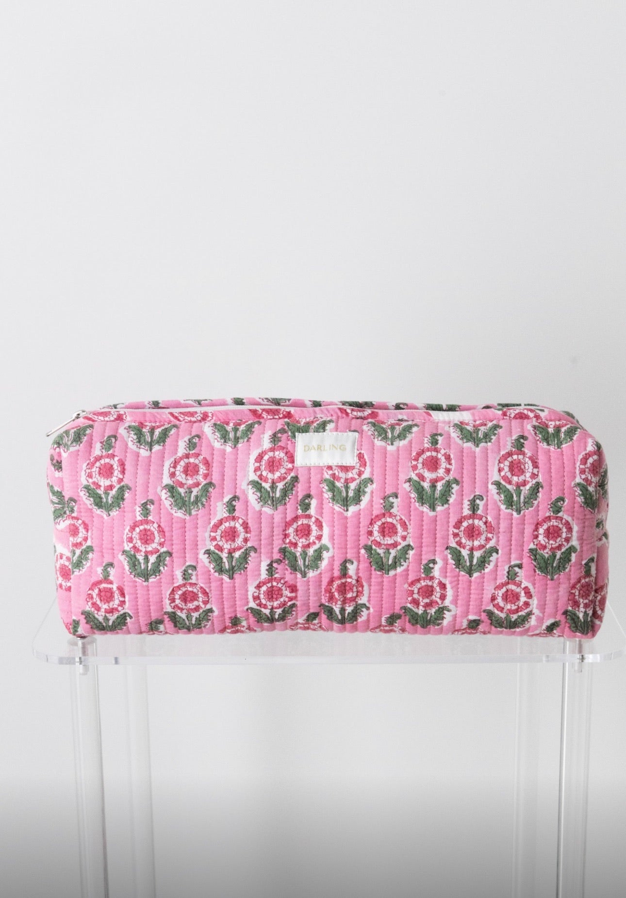 Quilted Hair Tool Bag - Pink Poppy