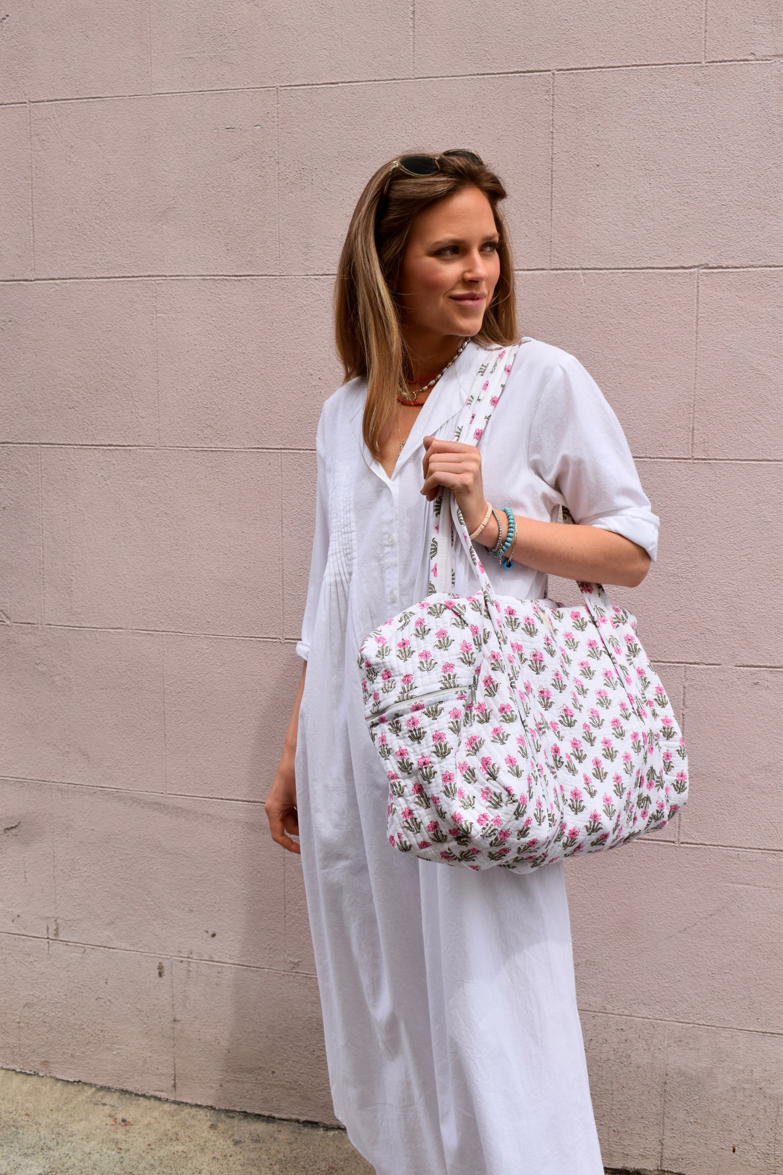 Duffle Bag in Pink Lily