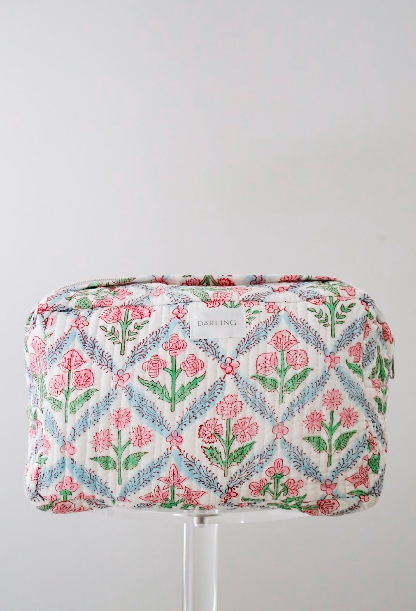 Quilted Cosmetic Bag - Sherbert