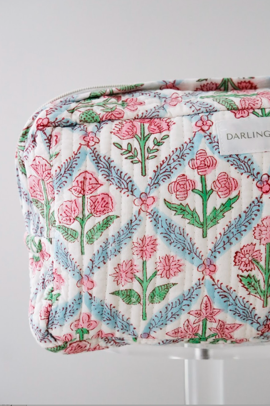 Quilted Cosmetic Bag - Sherbert