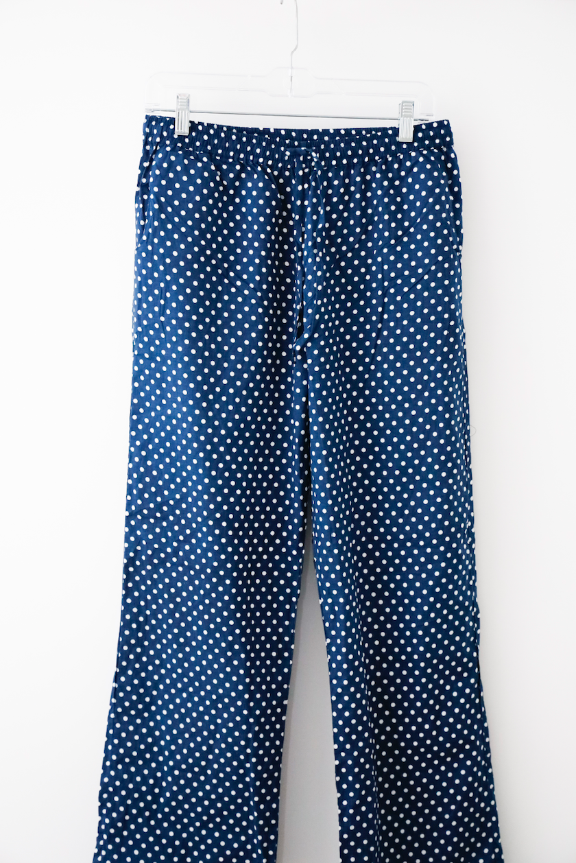 Cozy Pajama Set - Navy Blue Polka Dot