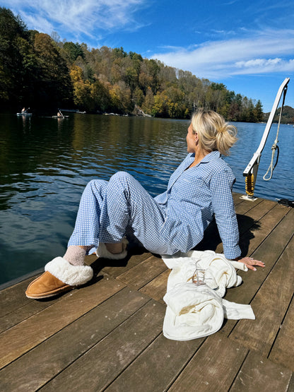 Cozy Pajama Set - Blue Gingham