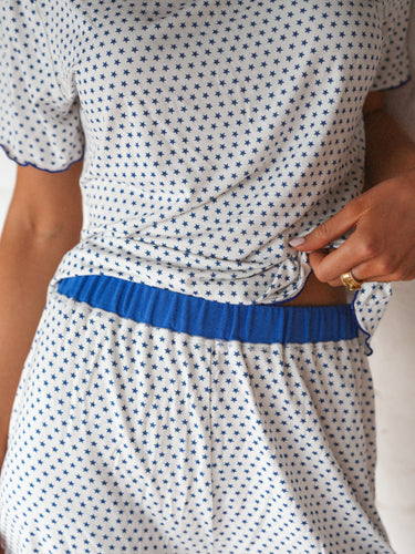 Blue Stars Short Short Pajama Set